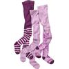 WELLYOU collant per bambini per bambina, set di 3, calzamaglia, cotone alta quota, taglia 62-146 - Made in EU (122-128, Viola)