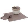 Casatessile Set Lavette Bagno con Cestino JORDA Asciugamani Ospiti, Lavette Spugna Cotone per Viso Bidet, Bambini - Marron