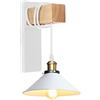 PETITES ECREVISSES Applique da parete Interno Vintage Legno Lampada da parete Bianco Industriale E27 Illuminazione per IInterni a Sospensione Ø22cm Design Camera da Letto Cucina