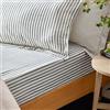Yard Lenzuolo con angoli in cotone a righe melange Yard Hebden - Singolo - Navy