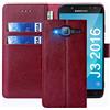 xinyunew Custodia per Samsung Galaxy J3 2016/J320,Cover Samsung Galaxy J3 2016/J320 Libro,Custodia Samsung Galaxy J3 2016/J320 Pelle,Flip Cover per Phone Portafoglio per Galaxy J3 2016/J320,Rosso