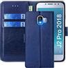 xinyunew Custodia per Samsung Galaxy J2 Pro 2018,Cover Samsung Galaxy J2 Pro 2018 Libro,Custodia Samsung Galaxy J2 Pro 2018 Pelle,Flip Cover per Phone Portafoglio per Samsung Galaxy J2 Pro 2018,Blu