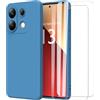 MOONESS Cover per Xiaomi Redmi Note 13 Pro 4G (6.67) Custodia,Con 2 Pellicola Vetro Temperato Morbida Sottile Liquid TPU Case - Blu