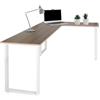HJH Office 830084 Scrivania angolare 165x120 cm WORKSPACE BASIC I Scrivania a L in noce/bianco con struttura in acciaio