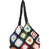 LIFKOME Borsa Patchwork Borsa Di Tela Del Crochet Borsa A Tracolla Borse All'Uncinetto Per Le Donne Borsa In Tessuto Borsa Del Crochet Delle Donne Borsa Del Crochet Tote Estetica