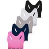 LOREZA ® 5 Reggiseno per Bambina da Allenamento Sportivi in Microfibra Reggiseni - Modello 3-14-16 Anni