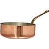Baldassare Agnelli Pentole Agnelli ALCU107G24 Casseruola Bassa di Rame con 1 Manico in ottone fuso, Rame Liscio Stagnato a Mano, 24 cm