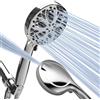 Sparkpod 10 testine per doccia ad alta pressione - Luxury 5 High Flow Hand Held Shower Head with High Pressure Jets - Pantaloni in acciaio inox di alta qualità e staffa inclusi (Luxury Polished