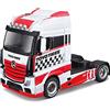 Burago Bburago B18-32201 Street Fire HAULERS Custom CABS Die-Cast Truck-MB ACTROS GIGASPACE - Modello giocattolo da collezione in scala 1:43, disegni e colori assortiti