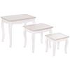 Shabby Chic Set Tavolino 3 pezzi Clorine Bianco