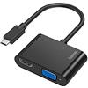 Hama Adattatore USB-C a VGA e HDMI femmina (adattatore video con cavo, HDMI e VGA a USB C, convertitore audio video, Ultra HD 4K per PC, notebook)