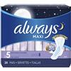 Always Maxi Overnight Feminine Pads con ali, super assorbente, inodore, 20 Conteggio - Confezione da 2 (40 Totale Conteggio)