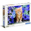 Clementoni - 30415 - High Quality Collection Puzzle - Ginger cat in flowers - 500 Pezzi, puzzle adulti