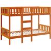 vidaXL Letto a Castello Marrone Cera 90x190 cm in Legno di Pino, struttura letto a castello, base letto a castello, mobile camera da letto