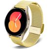 DEALELE Compatibile con Samsung Galaxy Watch 6/6 Classic / 5/5 Pro / 4/4 Classic / 3 41mm / Active 2, Cinturino di Ricambio in Metallo Acciaio Inossidabile da 20mm per Huawei GT3 42mm, Oro