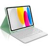 Occtingkind, Tastiera per iPad A16 2025 e iPad 10 Gen 2022, Custodia con Tastiera per iPad10.9/11, Cover Touchpad Magnetica Staccabile Bluetooth Keyboard iPad10, Italiano Layout, USB C, Verde