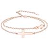 OHAYOO Bracciale Infinity da Donna 925 Argento Sterling Rosegold Bracciale con Simbolo dell'Infinito con Croce Bracciale Infinity Gioielli Regali per Fidanzata Donne Ragazze Mamma, Standard, Argento