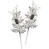 Flair Flower Ramo di bacche artificiali con coni, set da 2 pezzi, 72 cm, rami di ramo, fiori per vaso da terra, fiori artificiali, ramoscello decorativo, decorazione per ghirlanda, albero di Natale, ramo di bacche