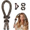 MPXEAVG Heatless Curler, Arriccia Capelli Senza Calore, Bigodini per Ricci Senza Calore, Riccioli Senza Calore, Riccioli Grandi, per la Maggior Parte Tipi di Capelli, Capelli Lunghi e Corti(Stampa Leopardata)