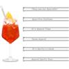 HÅLM HALM Aperol Spritz - Cannucce in vetro dritte, 20 cm, 6 detti divertenti, accessori da cocktail | Cannucce riutilizzabili incise