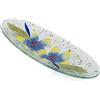 SOSPIRI VENEZIA Svuotatasca Piatto Soprammobile Decoro Floreale Vetro Murano Centrotavola Arredo Casa Idea Regalo Realizzato a Mano Made Italy (cm 28X11 Ovale)
