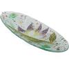 SOSPIRI VENEZIA Svuotatasca Piatto Soprammobile Decoro Floreale Vetro Murano Centrotavola Arredo Casa Idea Regalo Realizzato a Mano Made Italy (cm 28X11 Ovale)