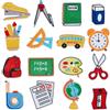 CRASPIRE 16 Pezzo Toppe Termoadesive per Rientro A Scuola Tema Scolastico Toppe da Cucire Libro Decorativo Lavagna Vassoio Pittura Autobus Matita Orologio Applicazioni Ricamate Toppa di Riparazione