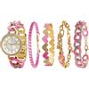 TIME100 Set Regalo Elegante Donna, Orologio e Bracciali, Idee Regalo per Natale (Rosa&Oro)