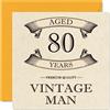 Stuff4 Biglietto di auguri vintage 80° compleanno da uomo 80 anni divertente