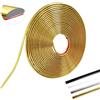 MeYuxg Modanatura Adesiva Autoadesiva, PVC Listello Decorativo Flessibile, Bordo Adesivo per Pareti, Battiscopa Adesivo Adatto per Camera da Letto, Bagno, Cucina, Parete, Soffitto(Oro, 8M-8MM-2.8MM)