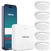 Safeliveo Rilevatore di fumo interconnesso WiFi, rilevatore di fumo con batteria da 10 anni, set da 5 con stazione base, certificato TUV Rheinland, set di allarme fumo con controllo tramite app