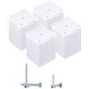 Diforma Set di 4 piedini per mobili bianchi regolabili in altezza, profilo angolare: 40 x 40 mm, materiale: plastica, alluminio, viti incluse (4, 6 cm di altezza)