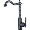 BOAOTX Rubinetto da cucina nero anticato, rubinetto da cucina ad alta pressione, stile retrò, girevole a 360°, miscelatore Amatur, miscelatore monocomando, in ottone, olio e bronzo