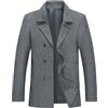 Allthemen Cappotto Invernale da Uomo Caldo Trench Doppiopetto in Tweed a Spina di Pesce Cappotto in Misto Lana con Colletto a Tacca Blu L