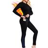 Aiseyi Biancheria intima termica da donna in caldo pile da 240 g/m², con 2 tasche, ad asciugatura rapida, a maniche lunghe, invernale, maglia termica e pantaloni, traspirante, biancheria intima funzionale da