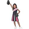 amscan (PKT 9910519 Costume da cheerleader nero/rosa per bambine (4-6 anni)