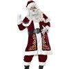 GEMVIE Vestito Babbo Natale Unisex Adulto Deluxe Costume Uomo Donna Cosplay 9 Accessori(XL)