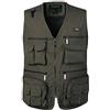 KTWOLEN Gilet da Pesca da Uomo Multitasche Giubbino da Lavoro con Zip Gilet da Caccia Fotografo Sport Giacca Senza Maniche, Verde, XL