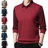 Generic Top da uomo a maniche lunghe con risvolto a due pezzi, camicia finta a due pezzi, polo da uomo a maniche lunghe in finta maglia a 2 pezzi, Ciano, 3XL