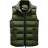 Generic Piumino da uomo, invernale, senza maniche, trapuntato, imbottito, con cerniera, leggero, impermeabile, caldo, antivento, ideale per il freddo, Verde militare, L