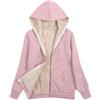 DSAoTeng Cappotti invernali da donna foderati in pile con cerniera, a maniche lunghe, casual, con cappuccio, felpa con tasche, capispalla per autunno inverno (rosa, M), rosa, M
