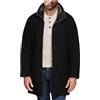 MUOYITEW Cappotto invernale da uomo, corto, in lana, con colletto alto, da uomo, caldo, con colletto a risvolto, trench, giacca invernale, in cotone, per il lavoro, Nero , 3XL