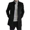 MaNMaNing Cappotto Uomo Lungo Cappotto invernale da uomo, stile giacca, moda, elegante, lungo, soprabito in lana, comodo, caldo e morbido (Black, XL)