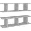 vidaXL Mensole a Parete 2 pz Grigio Cemento 75x18x20 cm in Multistrato