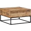 vidaXL Tavolino da Salotto 68x68x41 cm in Legno di Mango Grezzo