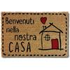 KOKO DOORMATS Zerbino ingresso casa in Fibra di Cocco "Benvenuti nella Nostra Casa" | Tappeto Ingresso Esterno con Base Antiscivolo in PVC | Design Simpatico 40x60 cm