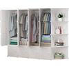 MAGIC SELECT Armadio modulare, Scaffalatura Modulare, Armadio Organizzatore Modulare per Abiti per la Casa, Ripiano Portaoggetti per Camera da Letto, 20 Moduli, 3 Barre, 175x140 cm, Bianco