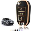 TOOMUME Cover Chiave TPU, Custodia Chiave Adatto per Peugeot 208 308 508 2008 3008 Rifter Citroen C3 C4 Cactus Berlingo Picasso Xsara Jumpy, Copri Chiavi Guscio Chiave Auto Telecomando - Flip Key