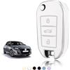 TOOMUME Cover Chiave TPU, Custodia Chiave Adatto per Peugeot 208 308 508 2008 3008 Rifter Citroen C3 C4 Cactus Berlingo Picasso Xsara Jumpy, Copri Chiavi Guscio Chiave Auto Telecomando - Flip Key