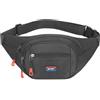 BSITSSS Marsupio Uomo Donna Impermeabile Marsupio Sportivo con 3Tasche, Marsupio Grande Marsupio da Lavoro per Donna e Uomo con Cintura Regolabile e Fibbia per Corsa Ciclismo Campeggio, Nero